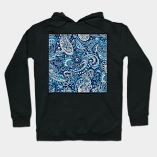 Dark Blue Paisley Pattern Hoodie